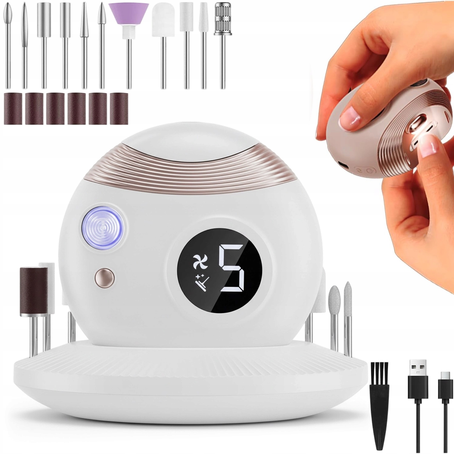 Elektrický Pro Stříhání Nehtů 5 Rychlostí S 11 Brusnými Prvky