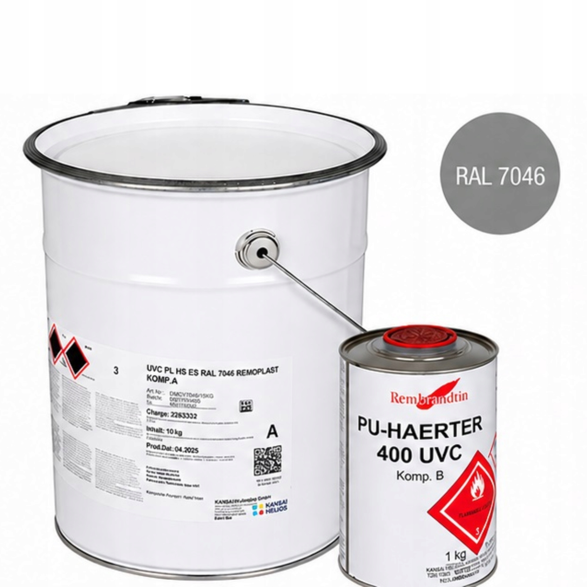 Remoplast Uvc 11 Kg Farba poliuretanowa do dachu, stali i ocynku Ral 7046