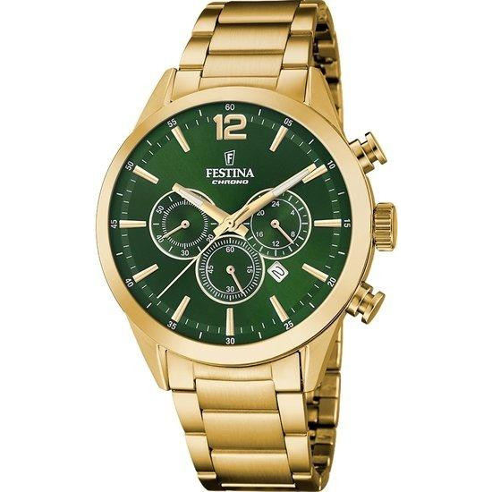 Pánské Hodinky Festina F20633-5 zlatý náramek