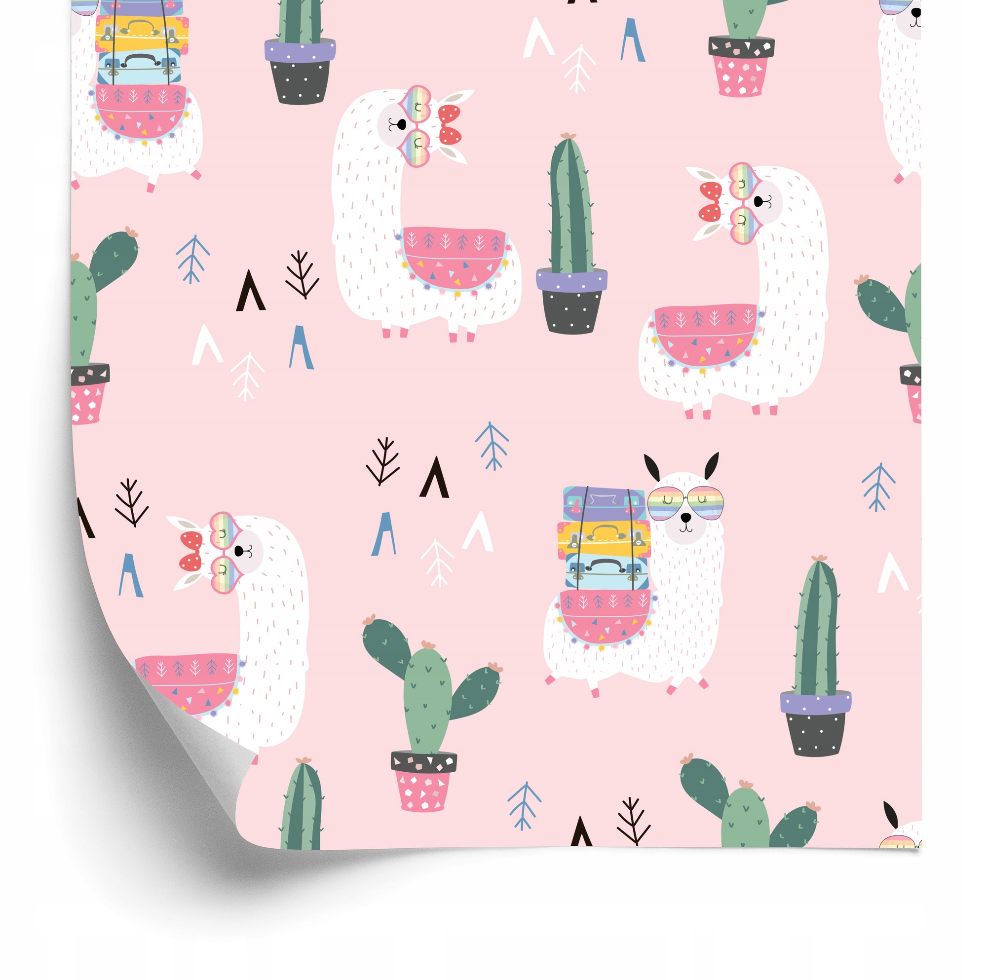 Tapeta pre deti Lamy s farebnými kuframi a okuliarmi 50 x 1000 cm