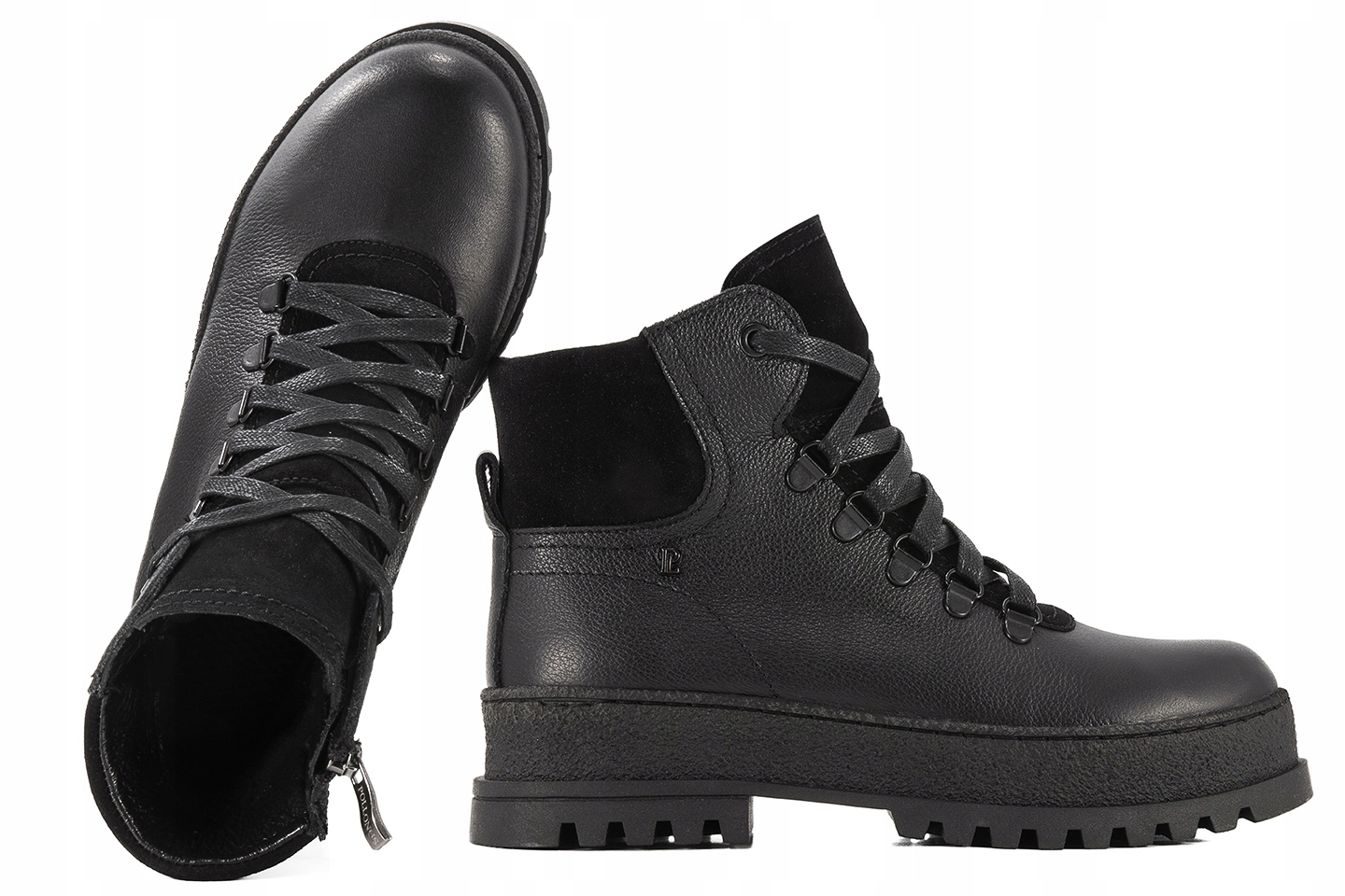 Pollonus 1605 Zimní Zateplené Boty Kotníkové Boty Kůže černé