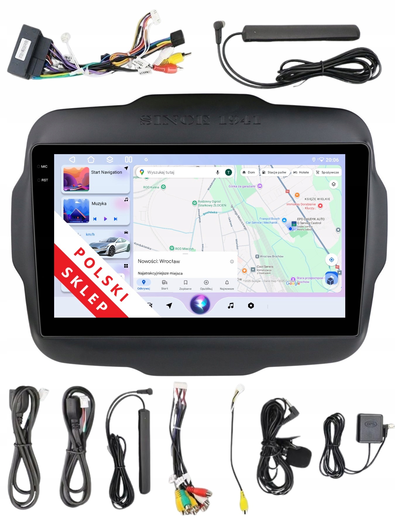 Rádio 2DIN Navigace Android Jeep Renegade 4/64 Gb Dsp Carplay Lte