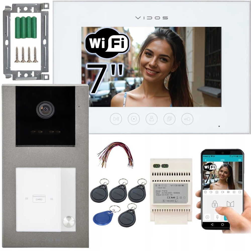 Vidos X M11W-X S11-1 Zestaw wideodomofon WiFi aplikacja Android iOS