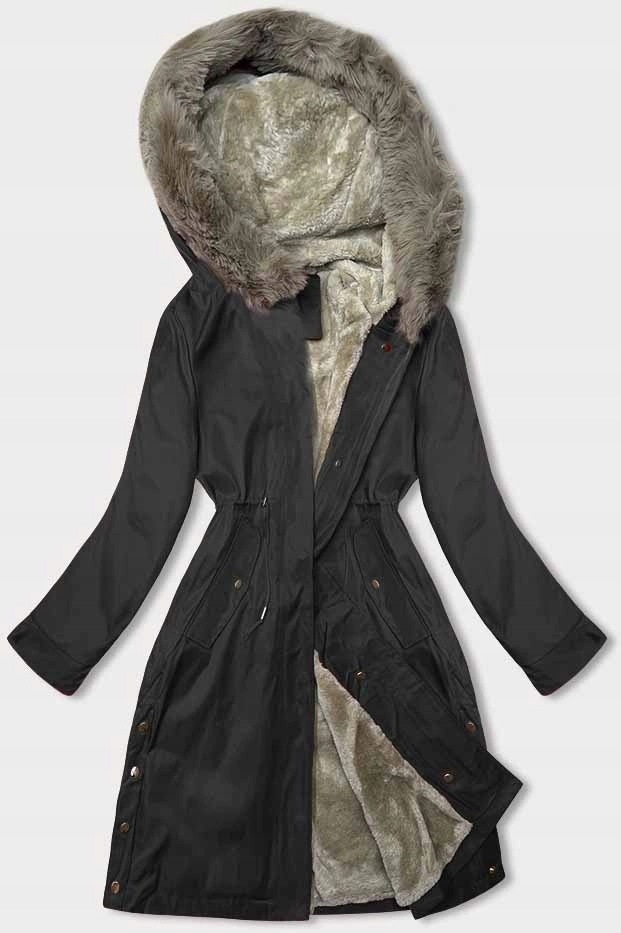 Parka Na Kožešině 5M3180 Černá S (36)