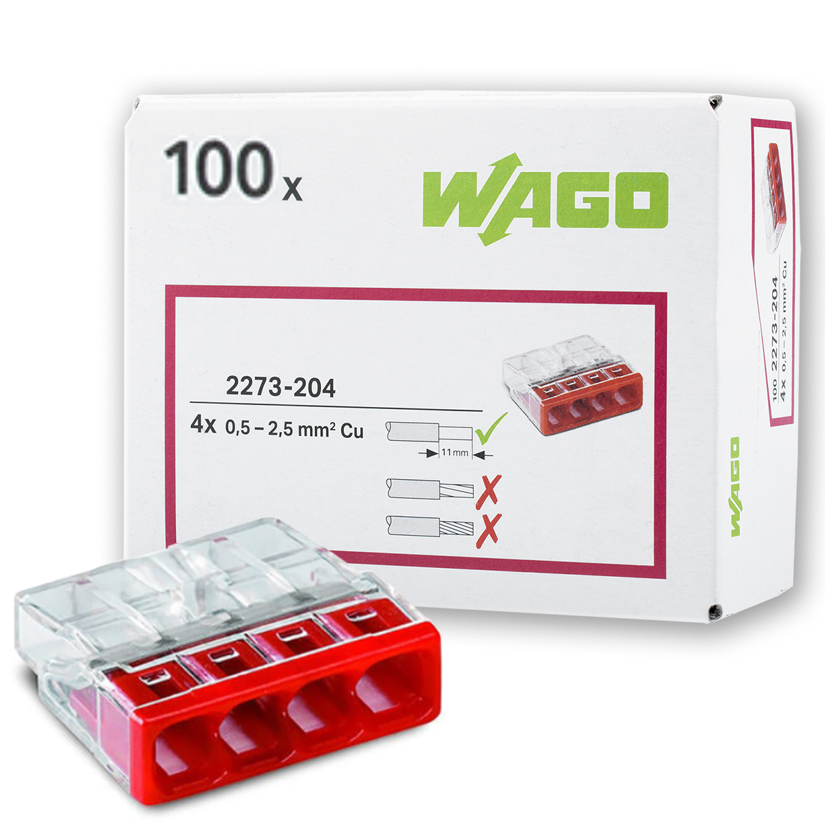 Spojka Wago 2273-204 Rychlospojka 4x2,5 100 ks
