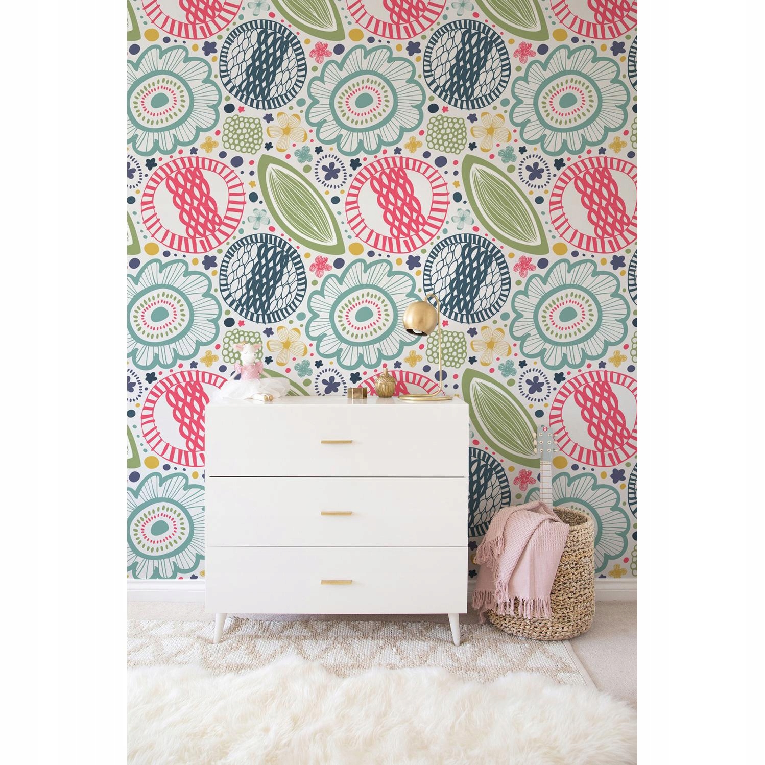 

Tapeta flizelinowa Kolorowe kwiaty 152x104 + klej