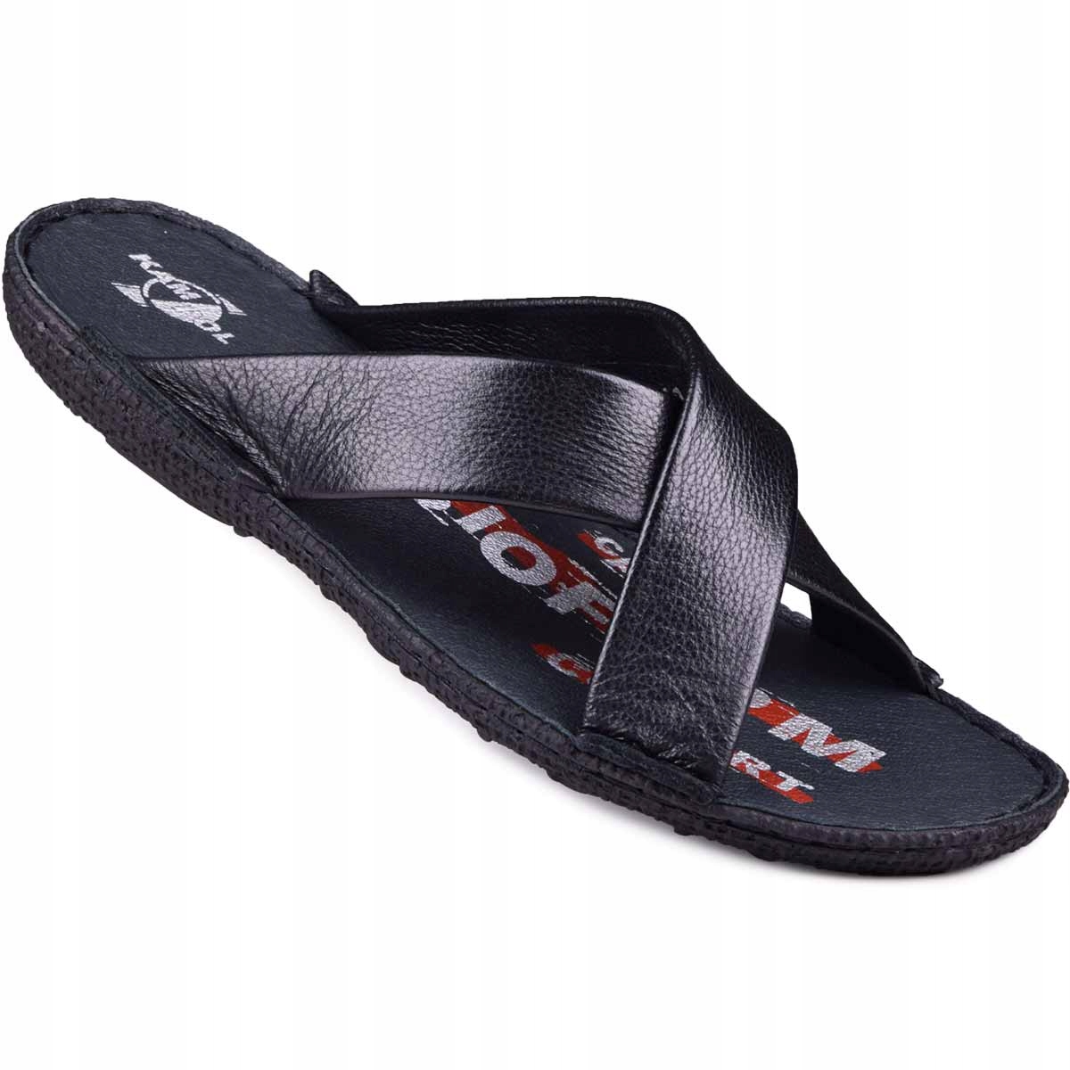 

Klapki męskie skórzane licowe polskie Kampol 43