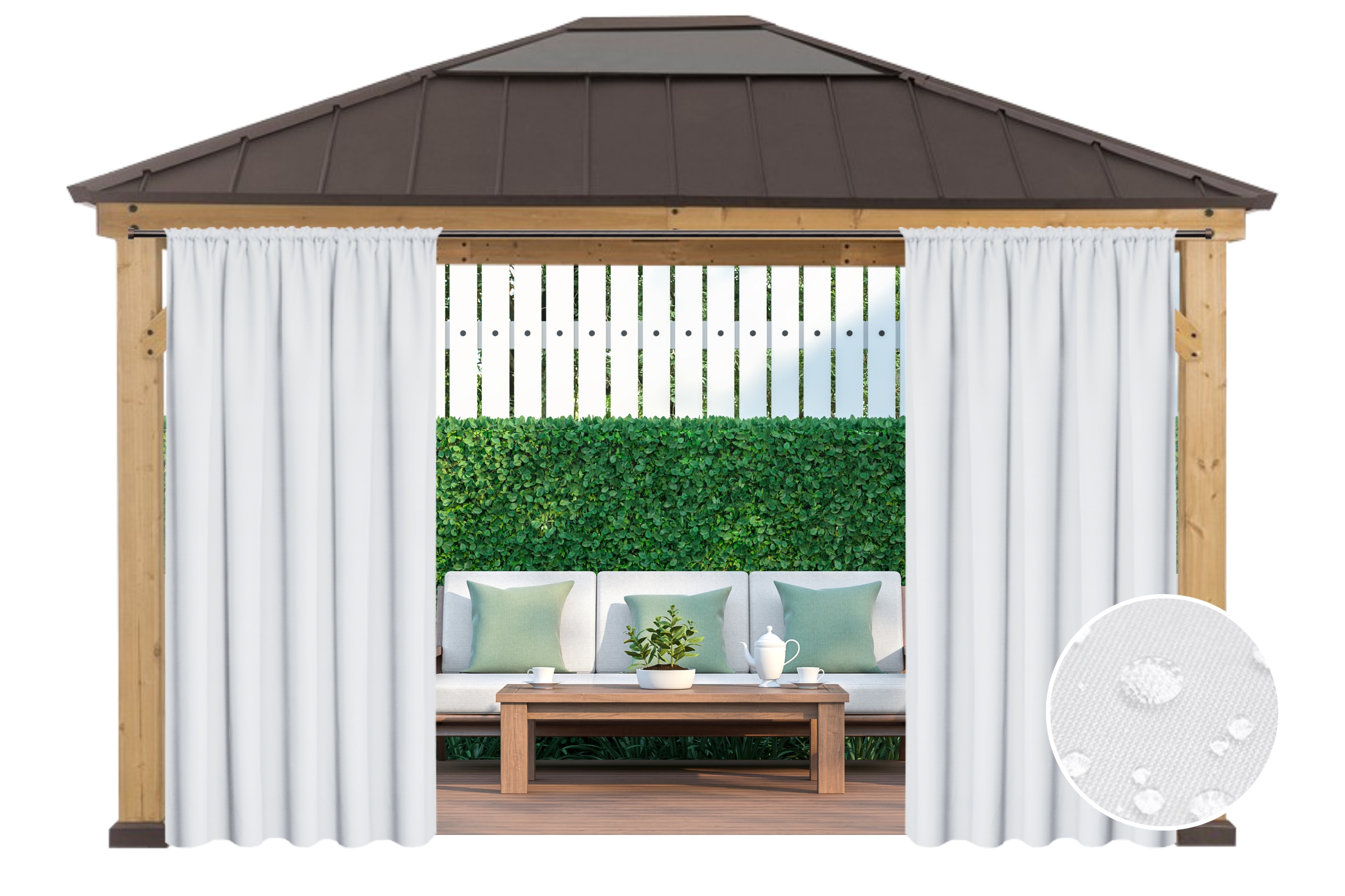 ZASŁONY OGRODOWE WODOODPORNE 155x240CM ZEWNĘTRZNE TARASOWE BALKONOWE