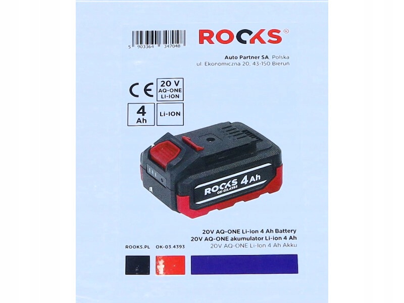 Rooks 20V Aq-one Akumulátor Li-ion 4 Ah