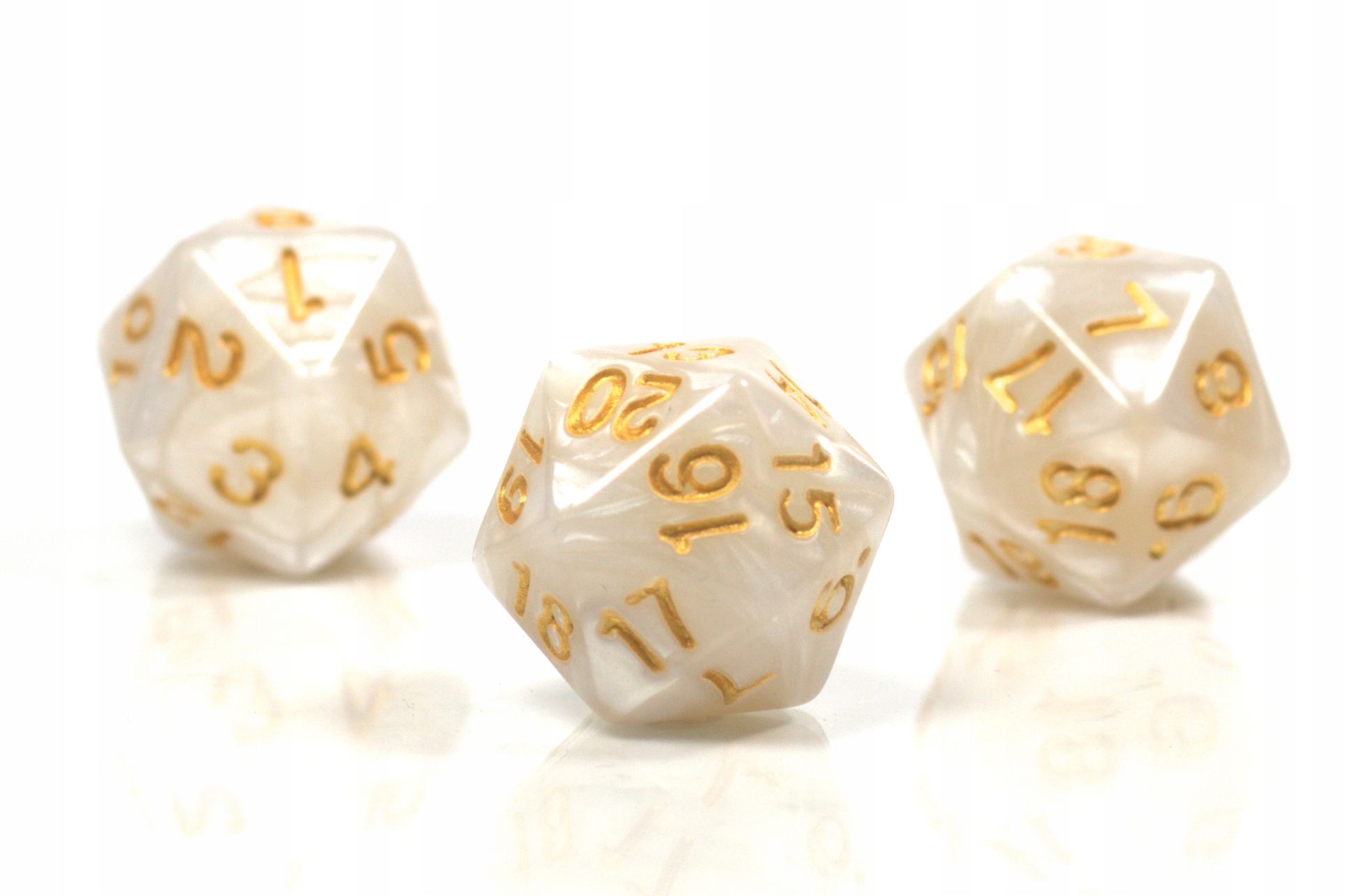 ZESTAW 25 KOSTEK K20 RPG SMOCZE ZŁOTO KOŚĆ DWUDZIESTOŚCIENNA Liczba ścian 20