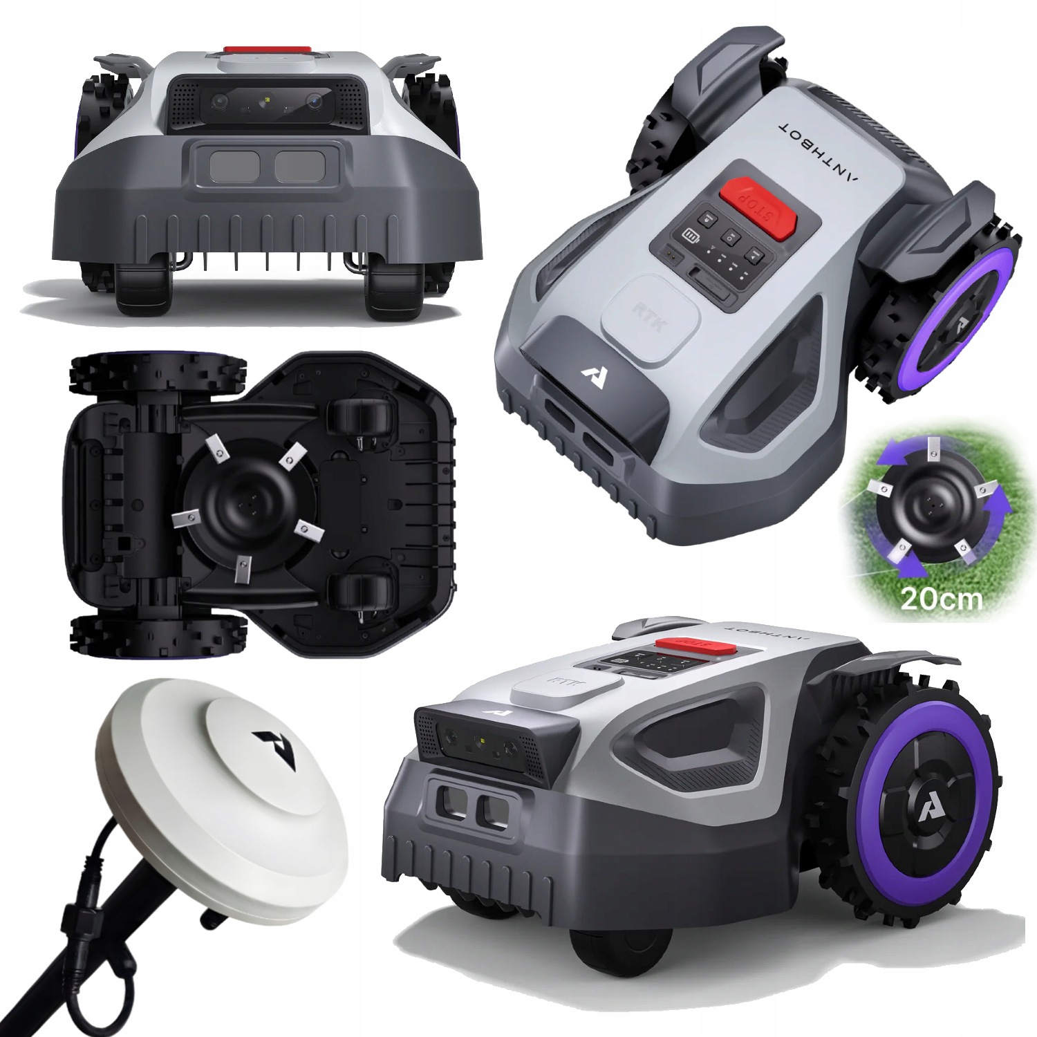 Anthbot Robot Koszący Inteligentny Ai M9 1000m2 Rtk Kamera Gps Bez Kabla 4G