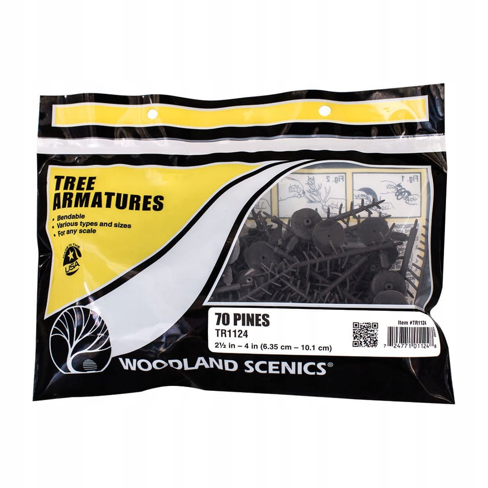 WTR1124 Kmeny stromů 6,5-10 cm, 70 ks, Woodland Scenics