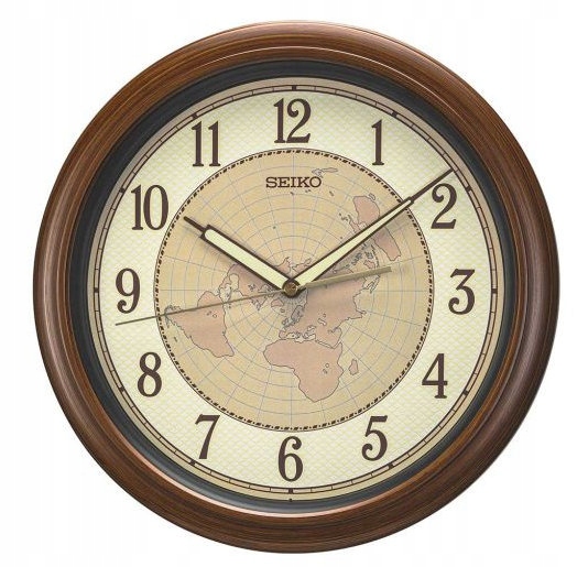 Bronzový Japonský Hodiny Seiko QXA825B 32 cm Svietiace Ručičky A Štít