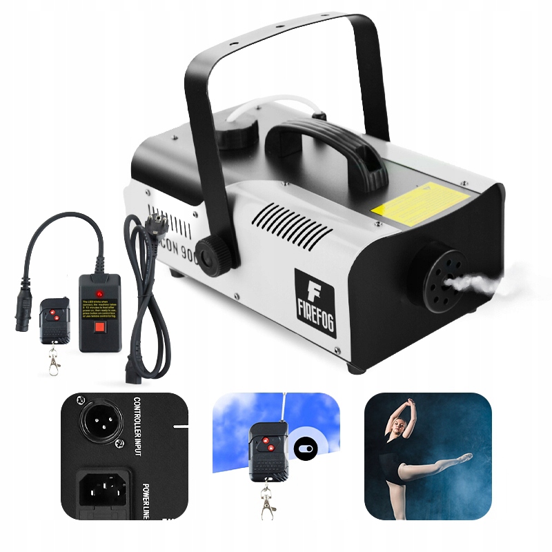 Wytwornica dymu mocna dymownica 900W dwa piloty dymiarka