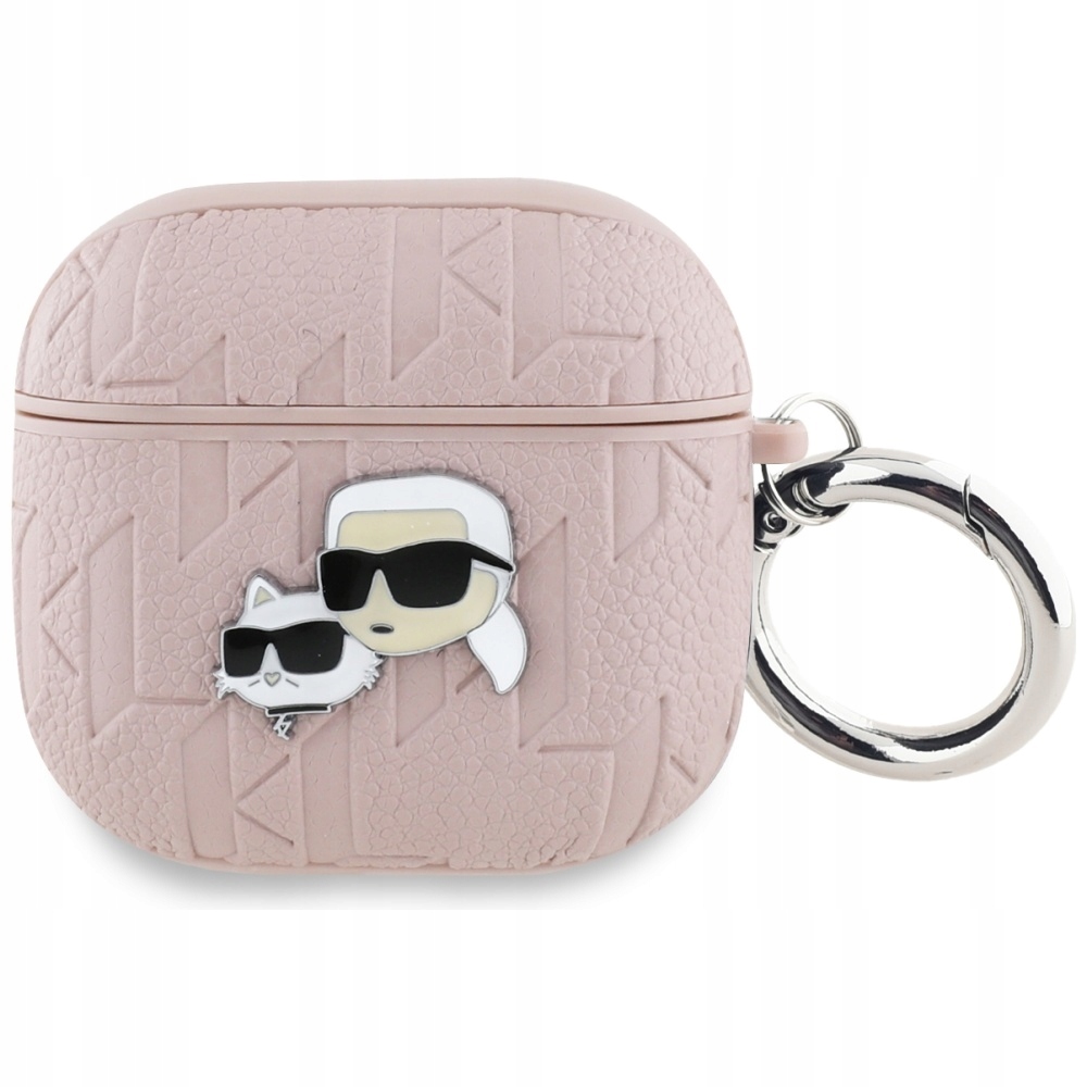 Etui Do Airpods 4 Karl Lagerfeld Monogram Karl & Choupette Head Różowy