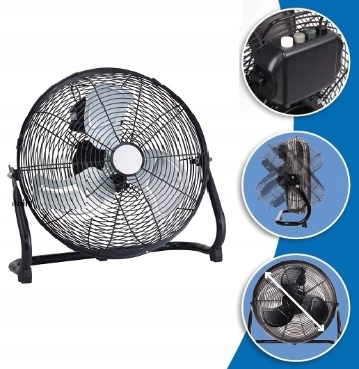 54 cm Silný Větrák Ventilátor Ztop Model oscilace Pořádný Černý Kovový