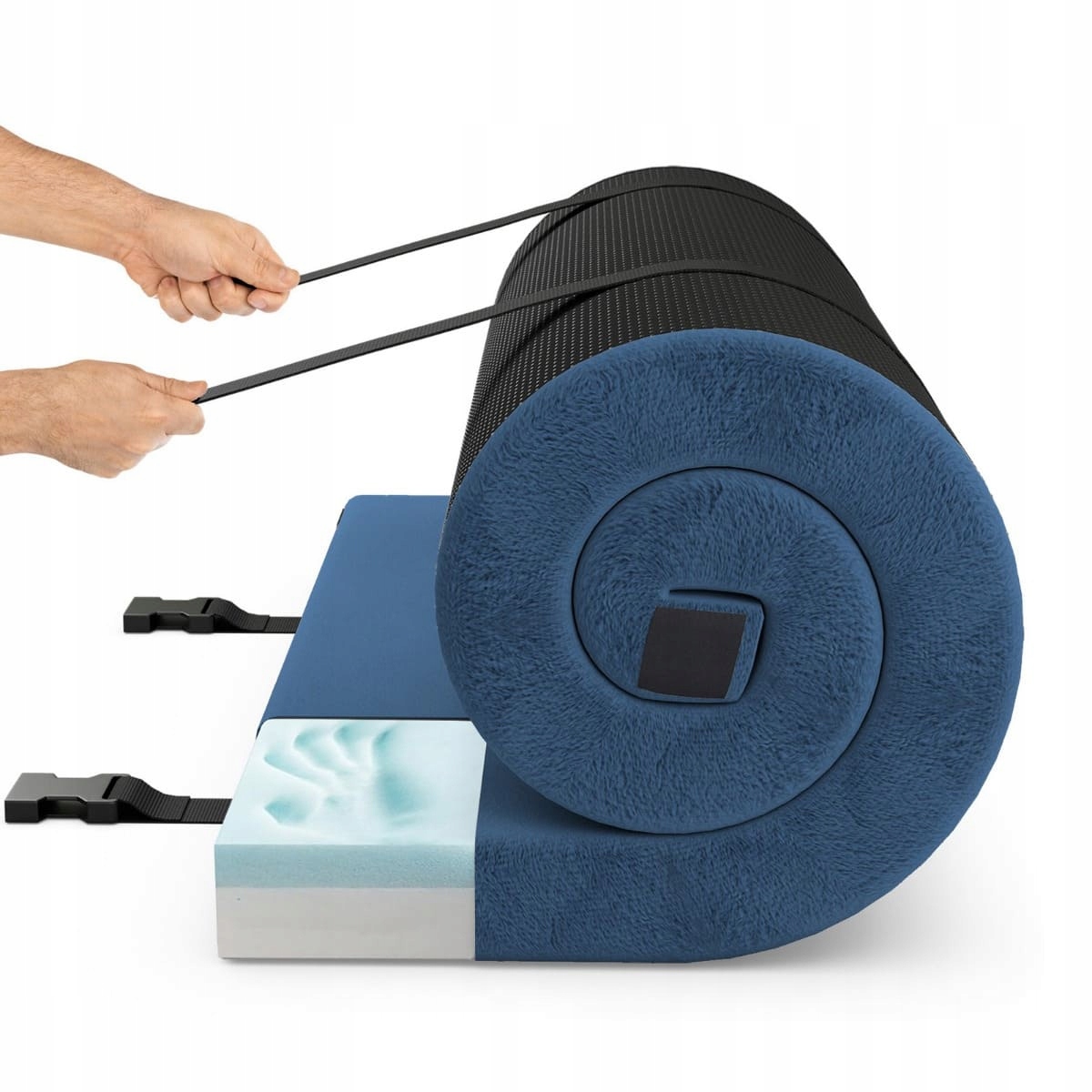 Zwijany materac kempingowy Wodoodporny materac z pianką memory