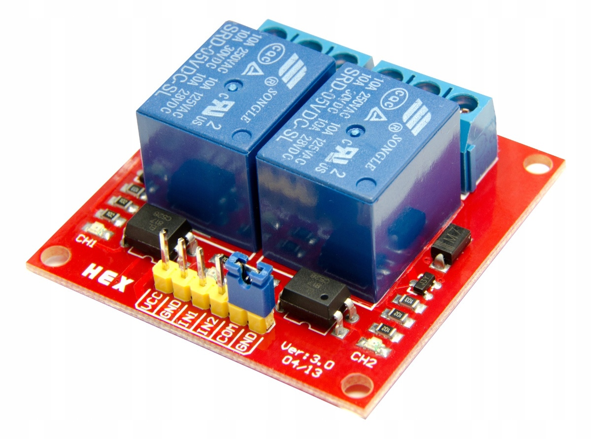 

Moduł 2 przekaźników 5V optioizolacja Arduino RPi