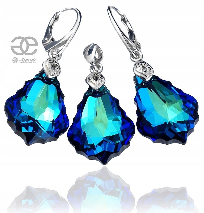 Krystaly Komplet Baroque Blue Stříbro
