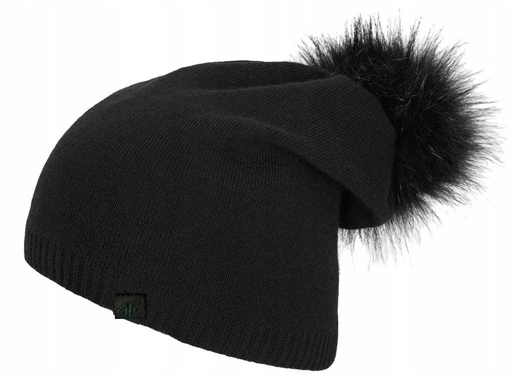 

4F Ciepła Damska Czapka Zimowa Pompon Z21 CAD007