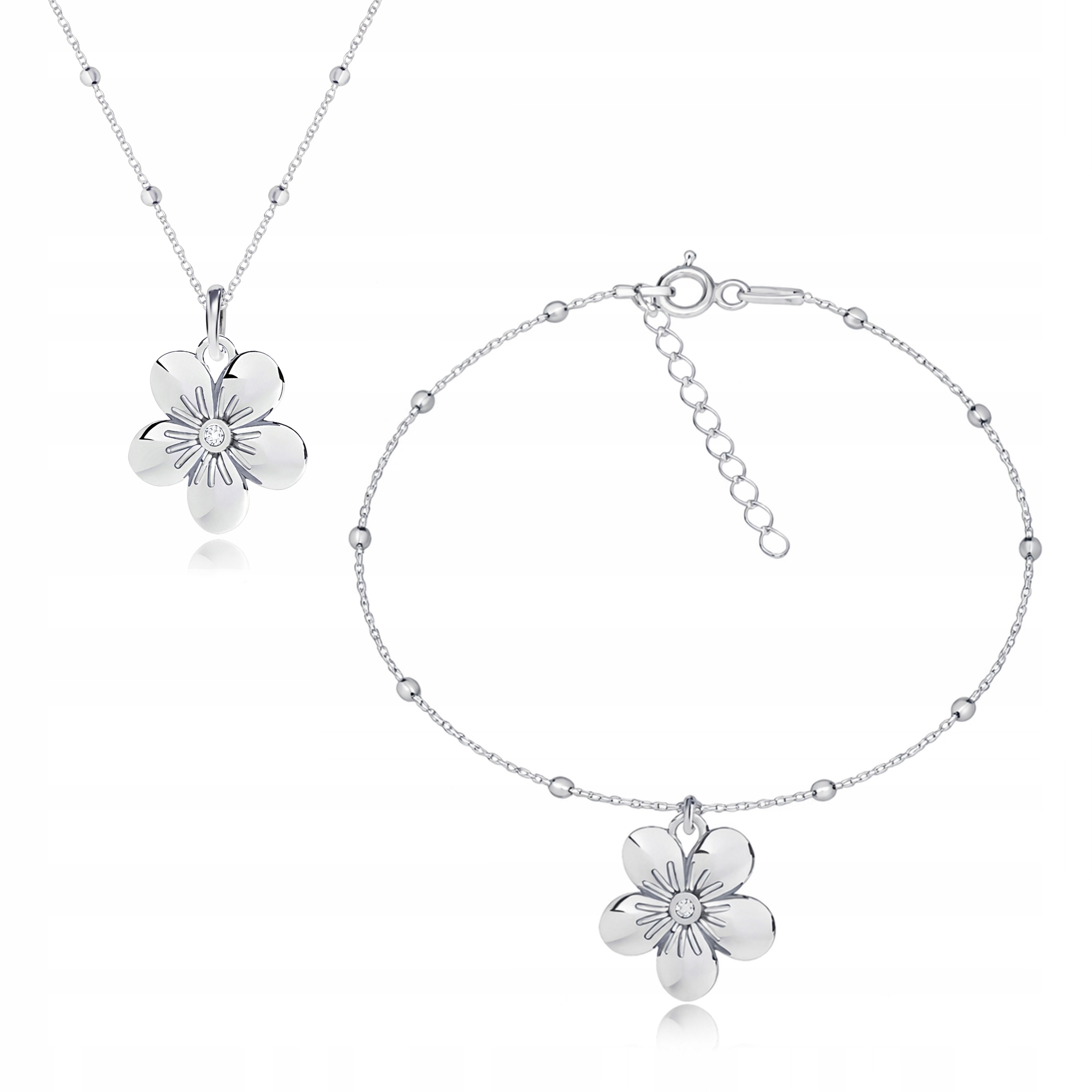 Stříbro 925 Kuličková sada šperků Nezapomenutelná symbol věrnosti