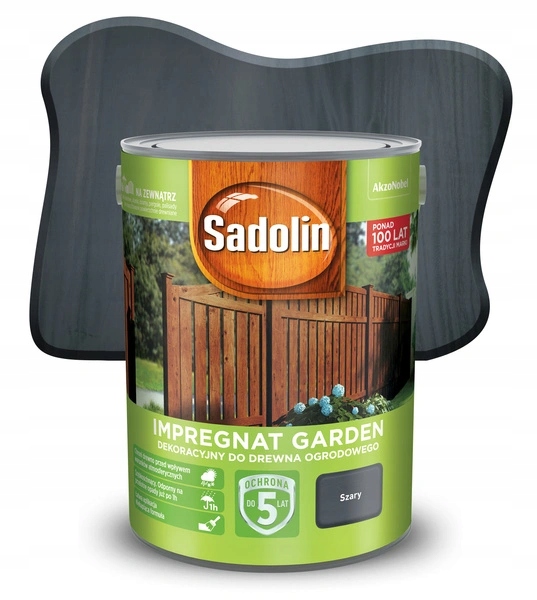dekoracyjny Impregnat do drewna ogrodowego Sadolin Garden Szary 5L