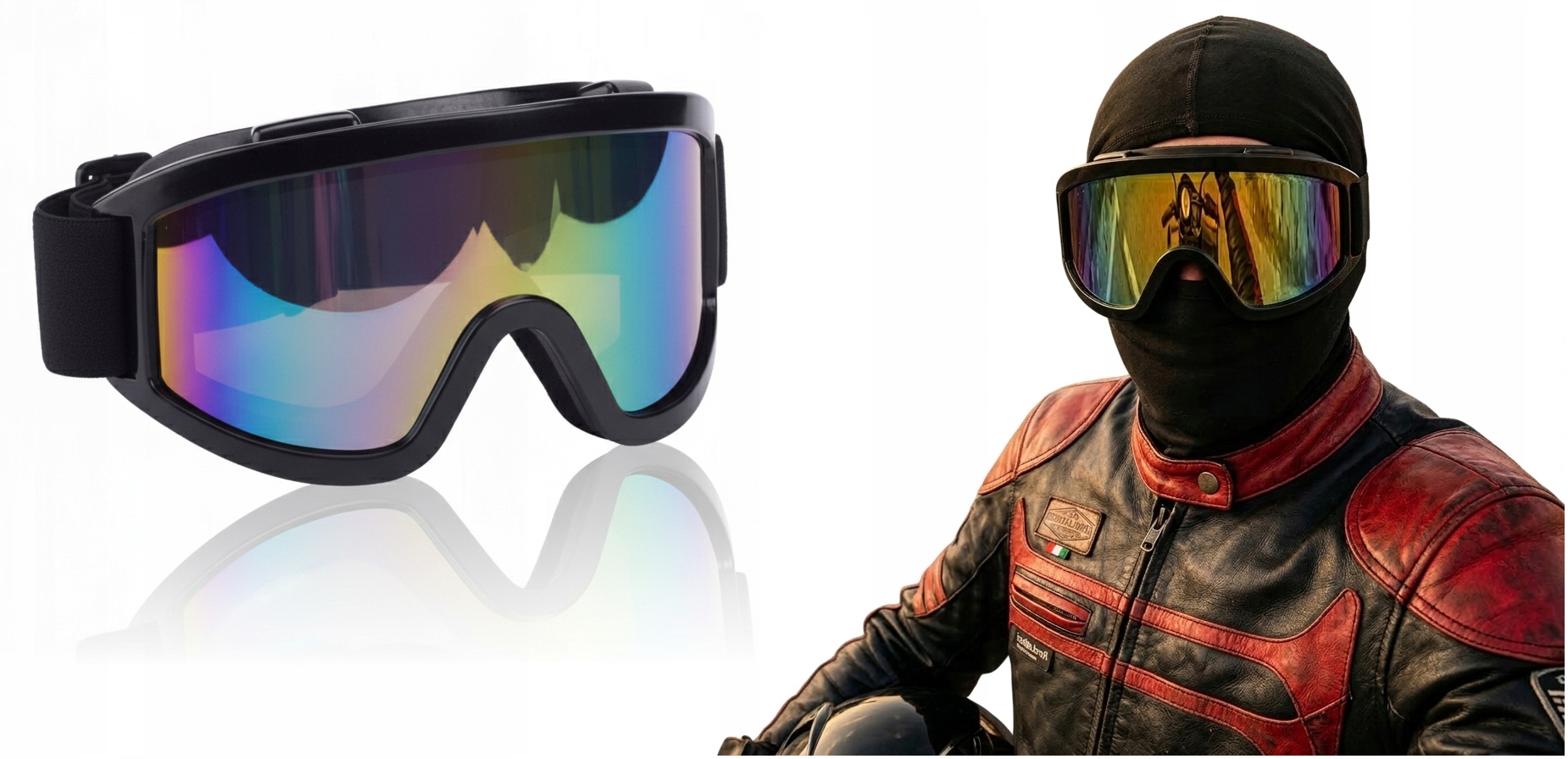 Gogle Okulary Motocyklowe na Motor Cross Quad Przyciemniane Revo Outlet