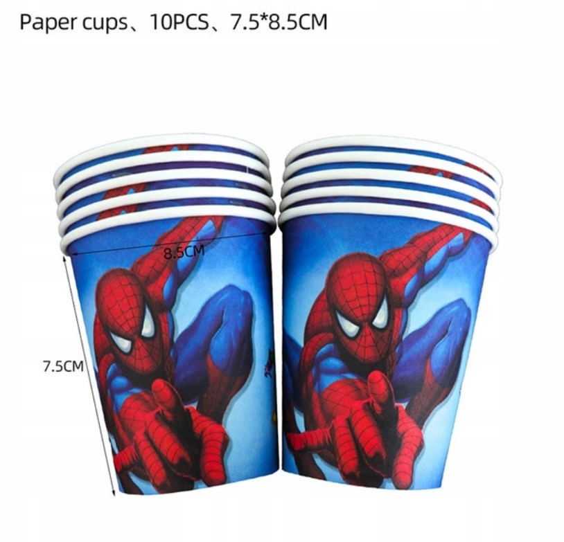 KUBKI papierowe SPIDERMAN Marvel URODZINY 10 szt. EAN (GTIN) 76439728
