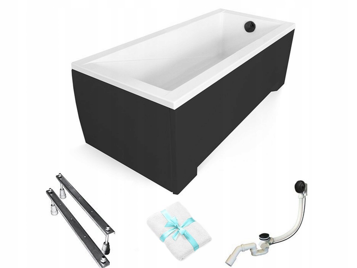 Vana 170x70 černá, pouzdro Modern Syfon, černá