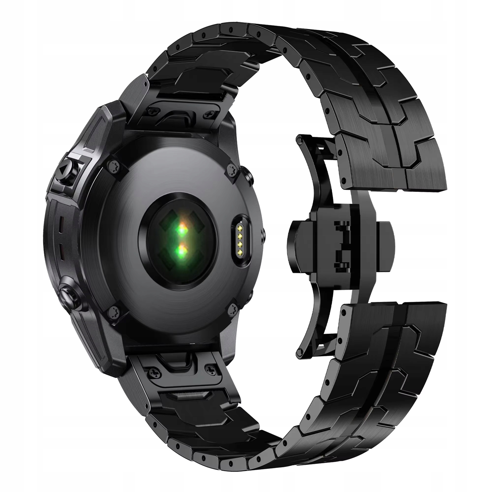 Bransoleta Stal Czarna Pasek Quickfit Do Garmin Fenix 3HR 5X 6X 7X 8 51MM