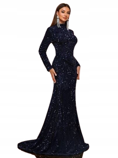 Shein Šaty Maxi Tmavě Modré M