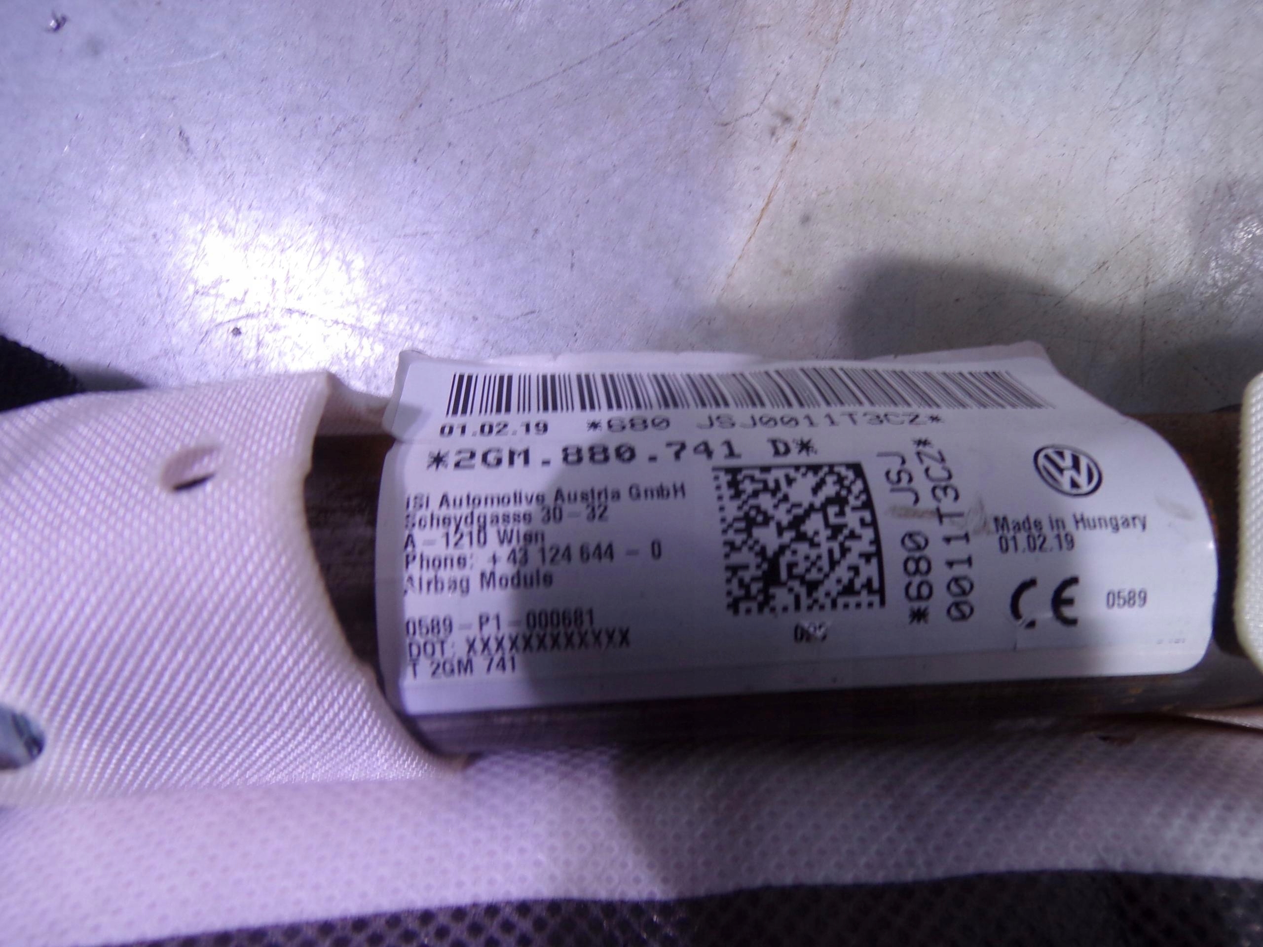 пиропатрон подушки безопасности левый vw 2GM880741D