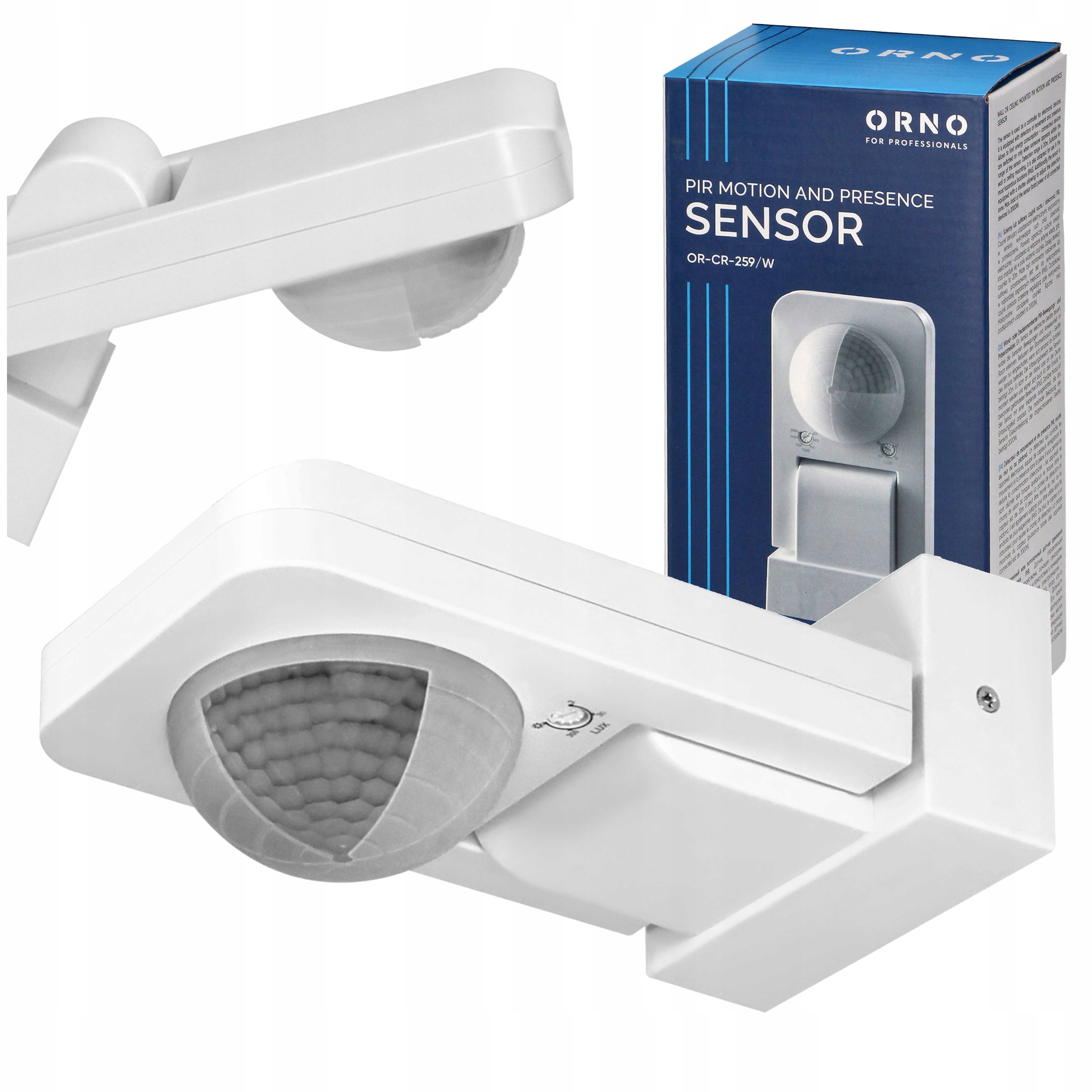 Czujnik Ruchu Zmierzchu Zewnętrzny Led Czujka Regulacja 360° 20M Biały IP65