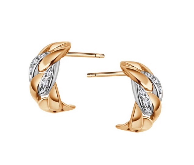 Złote Kolczyki z Diamentami KZ20286 Verona Jewellery