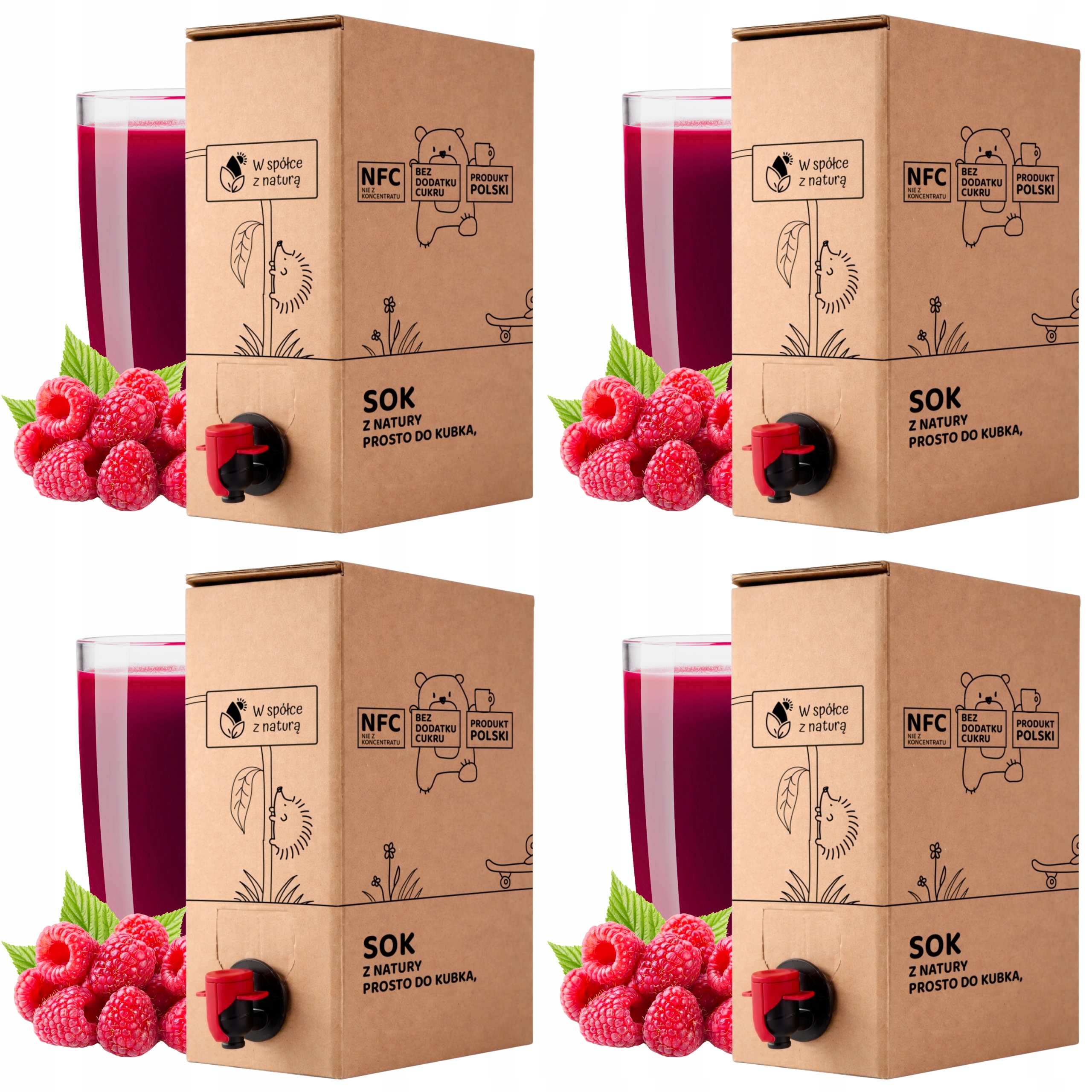 Sok Malinowy Tłoczony 2L Sok z malin Naturalny Nfc Malina 100% 2L zestaw