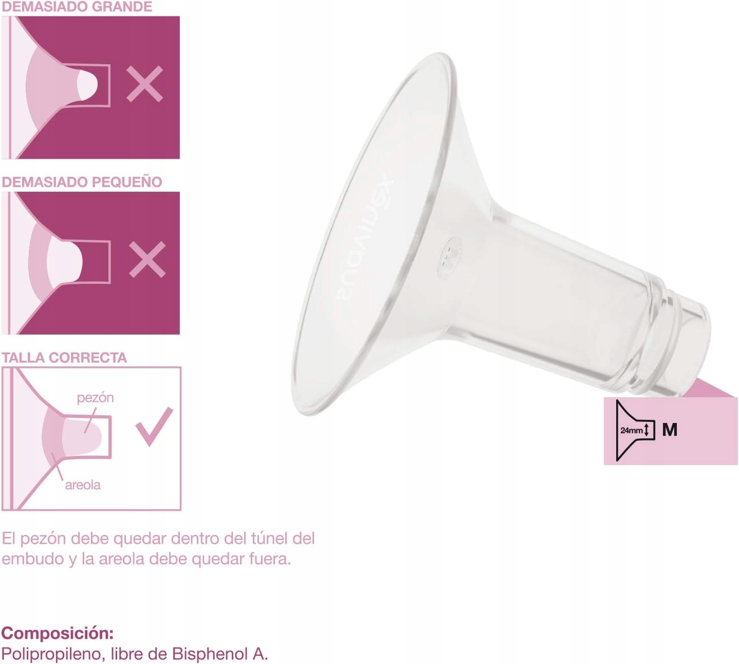 Lejek Nasadka do Laktatora Suavinex Rozmiar M 24mm Kolor przezroczysty