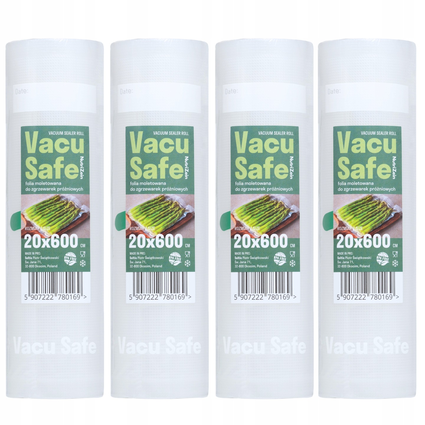 Folia Moletowana Do Zgrzewarki 20x600cm 4 sztuki NutriZein