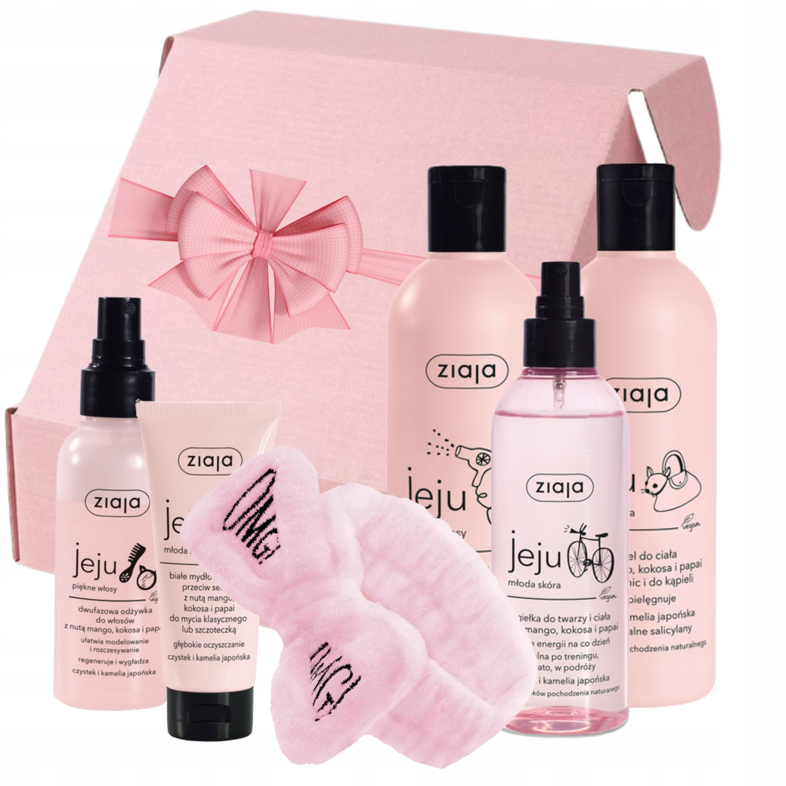 Ziaja Jeju Różowy Zestaw Kosmetyków w różowym w pudełku Pink