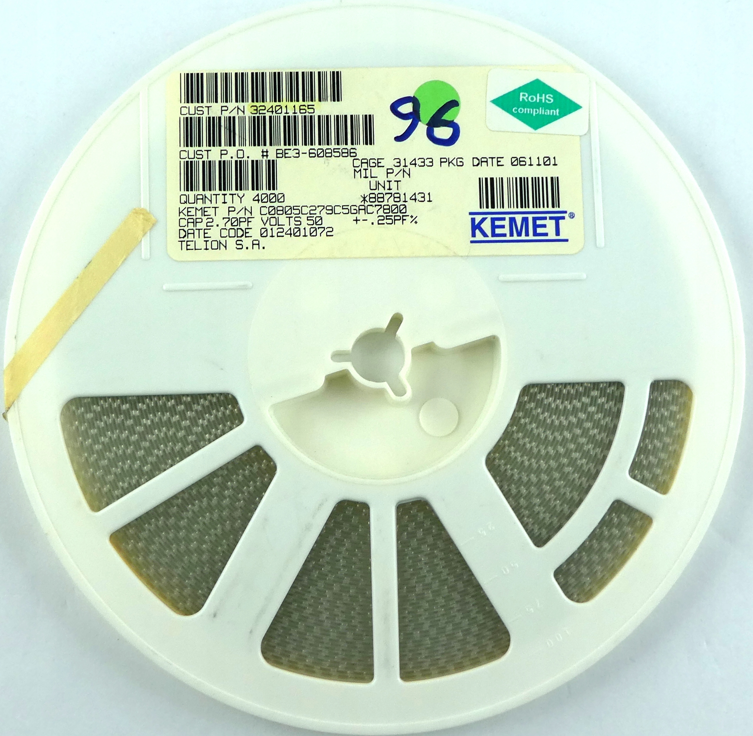 

Ceramiczny 2,7pF 50V 0,25pF 50szt.