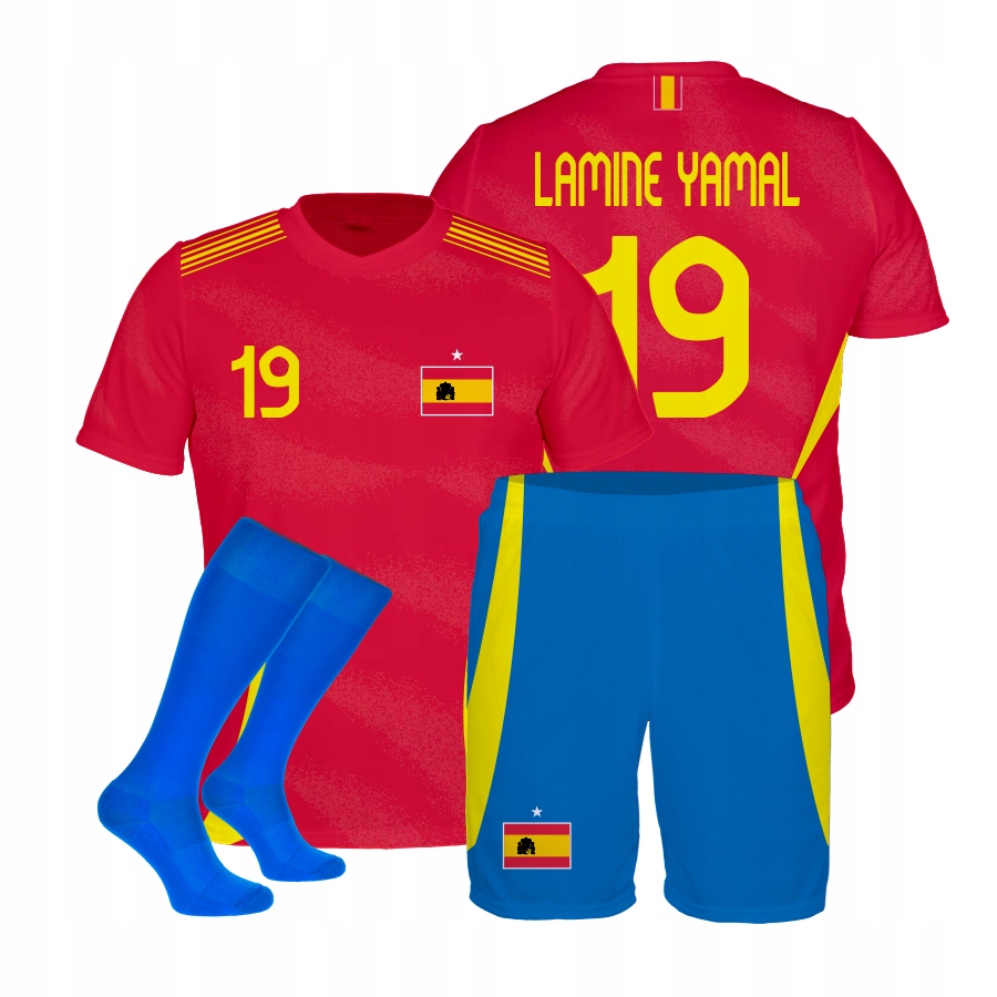 Yamal Španělsko sada triček kraťasy štulpny vel. 134