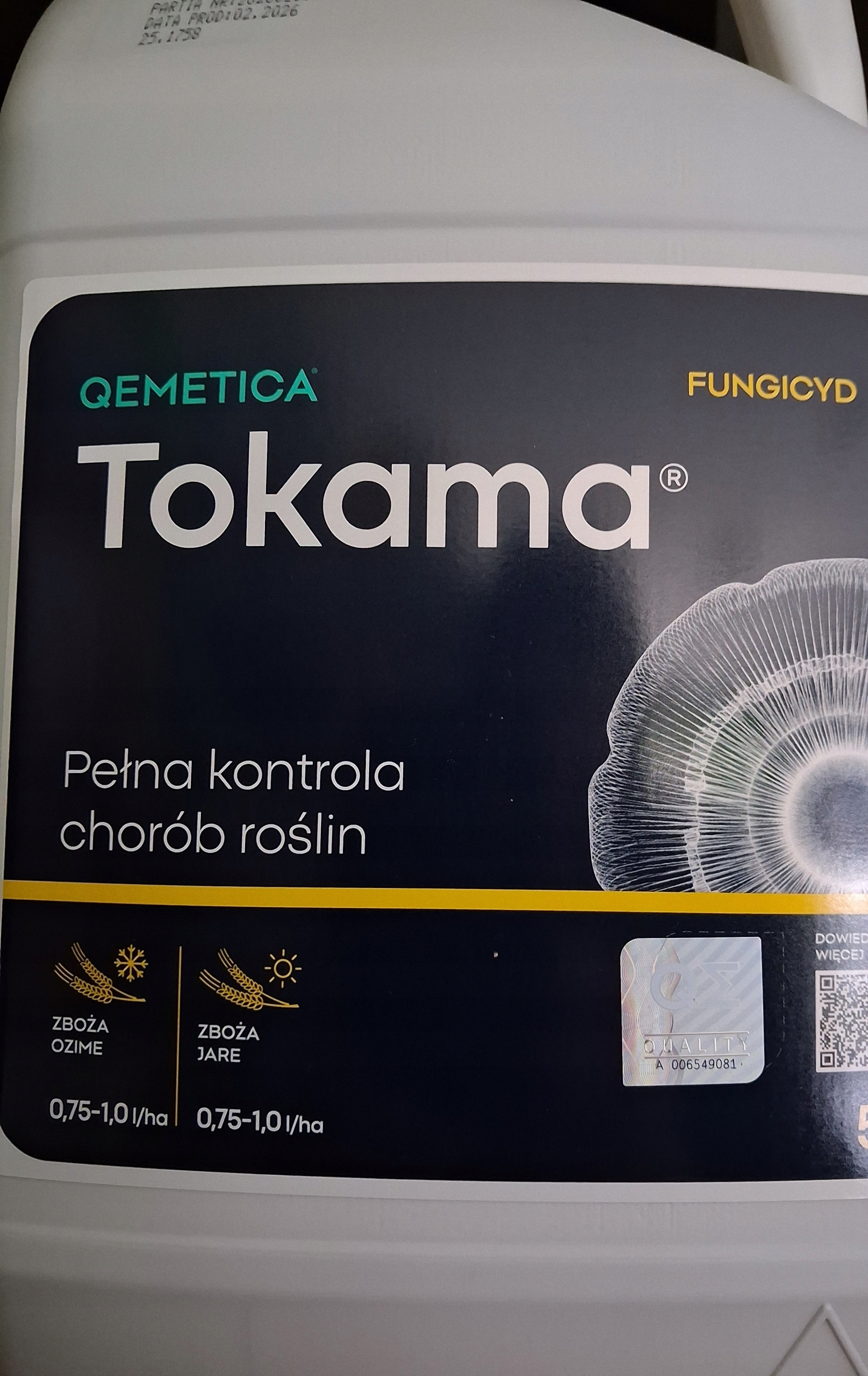 Tokama 250 Ec 10l na choroby zbóż czerń rdzę fuzariozę dawka 0,75-1l/ha