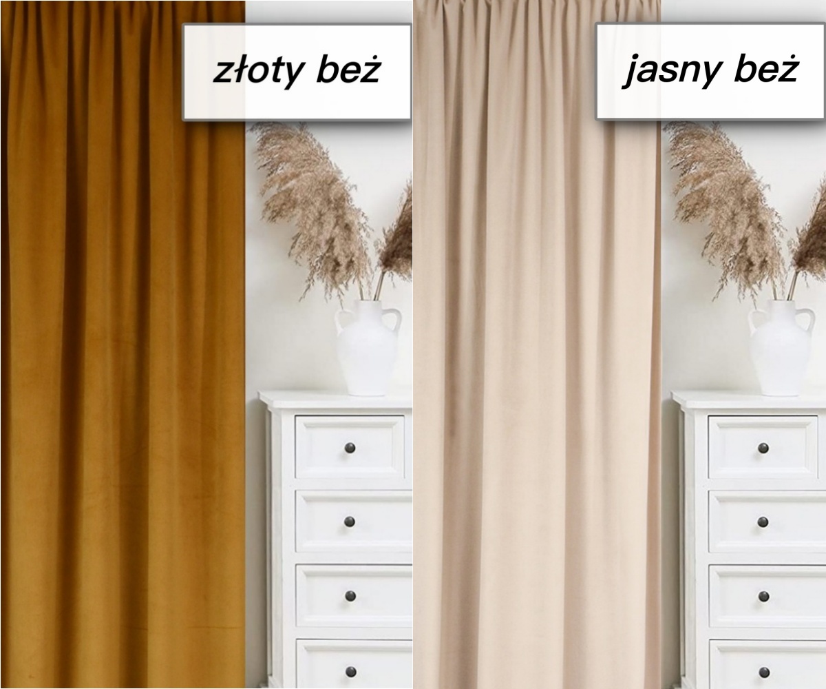 GOTOWA ZASŁONA WELUROWA 140X250 WELUR MODNE ZASŁONY VELVET Sposób zawieszania żabki