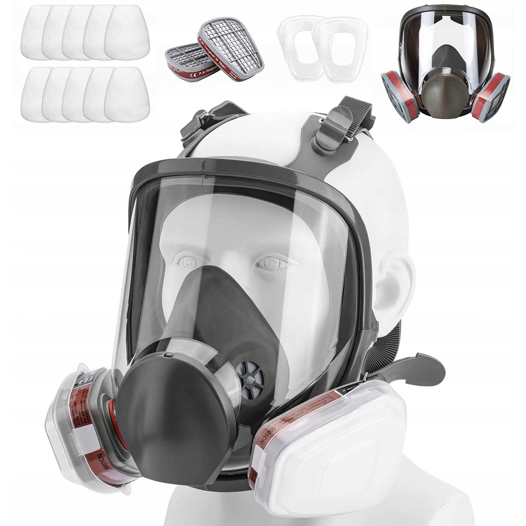 MASKA PRZECIWGAZOWA ZESTAW FILTRÓW PODWÓJNYCH 15 W 1 Marka inny
