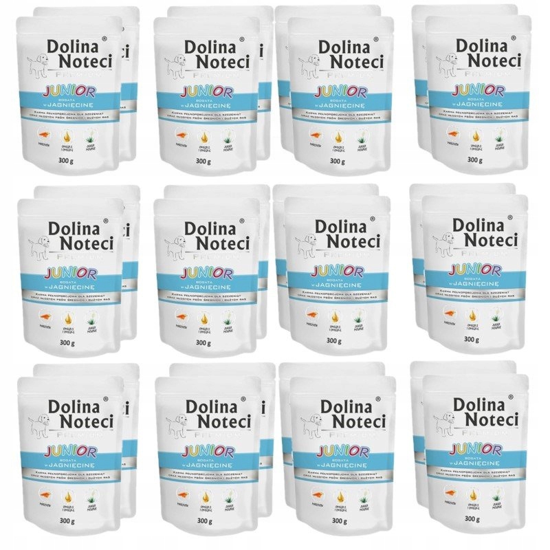 Levně Dolina Noteci Junior Vlhké Krmivo pro štěňata bohaté na jehněčí 24x300 g