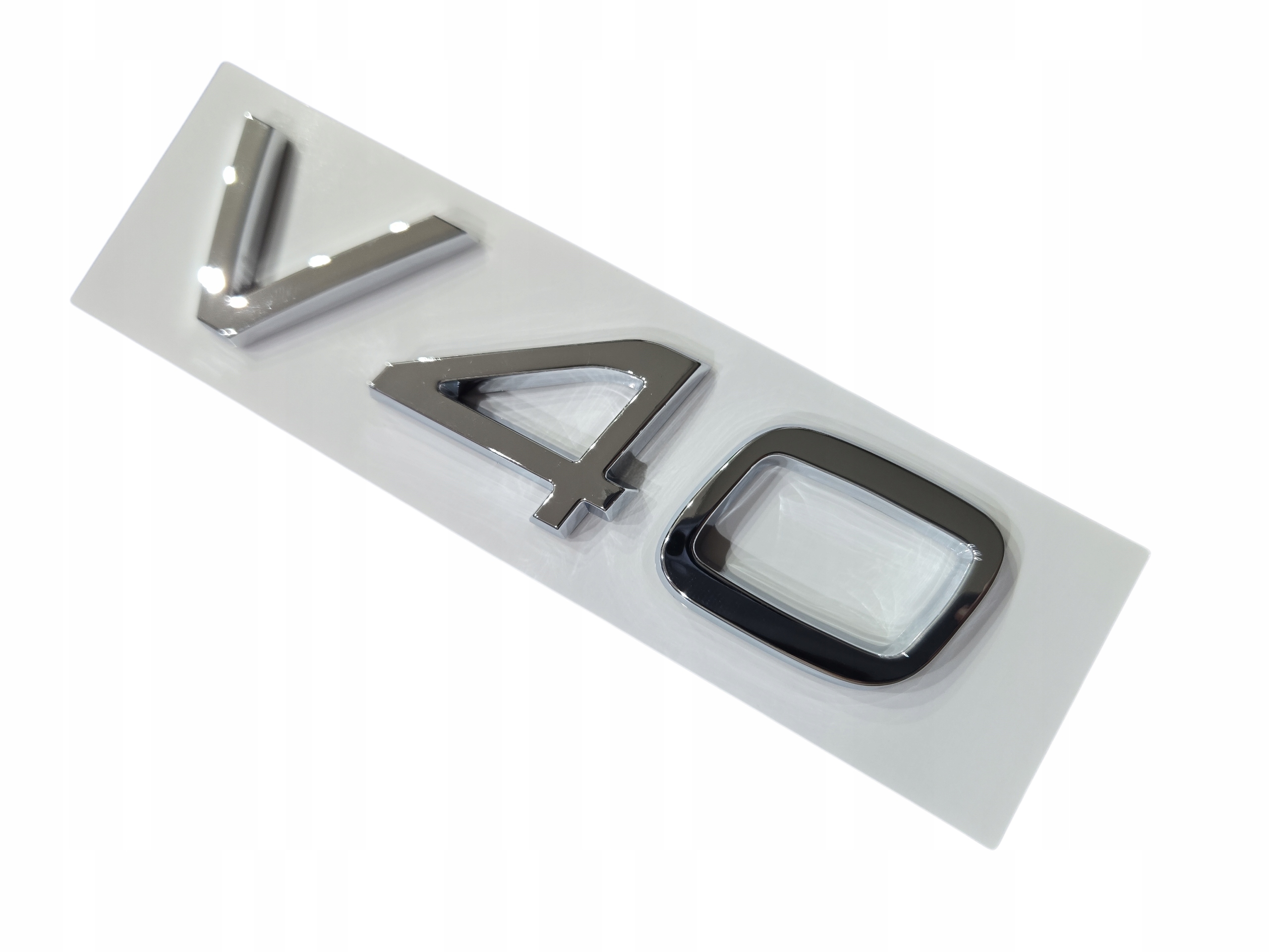 Emblemat V40 do Volvo Silver Glossy