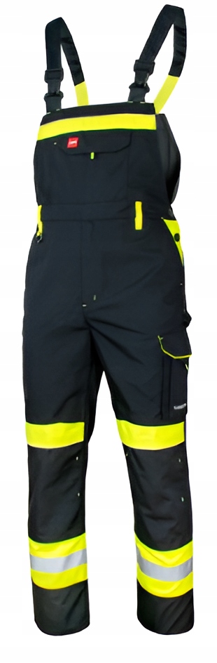 Spodnie robocze Art.mas Classic-Vis czarne odblaskowe ogrodniczki r.48