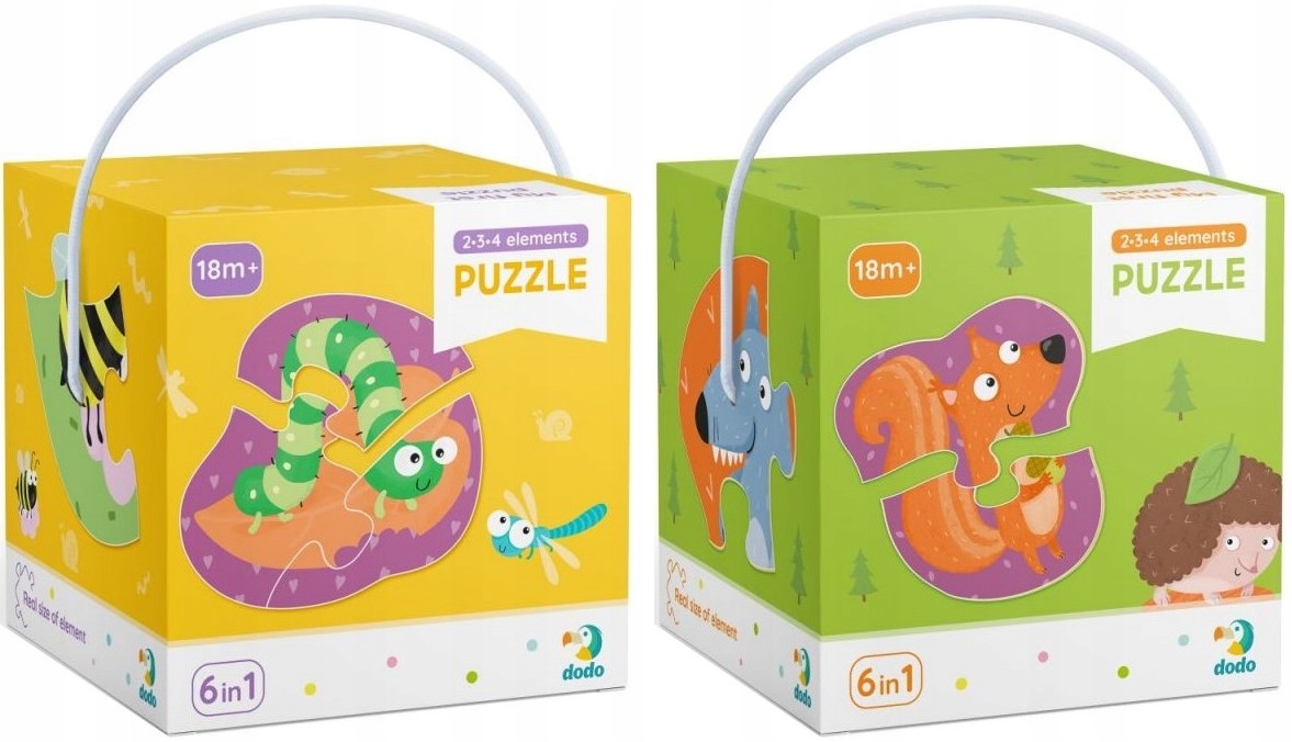 

Dodo Puzzle Zwierzęta domowe Owady 2x6w1