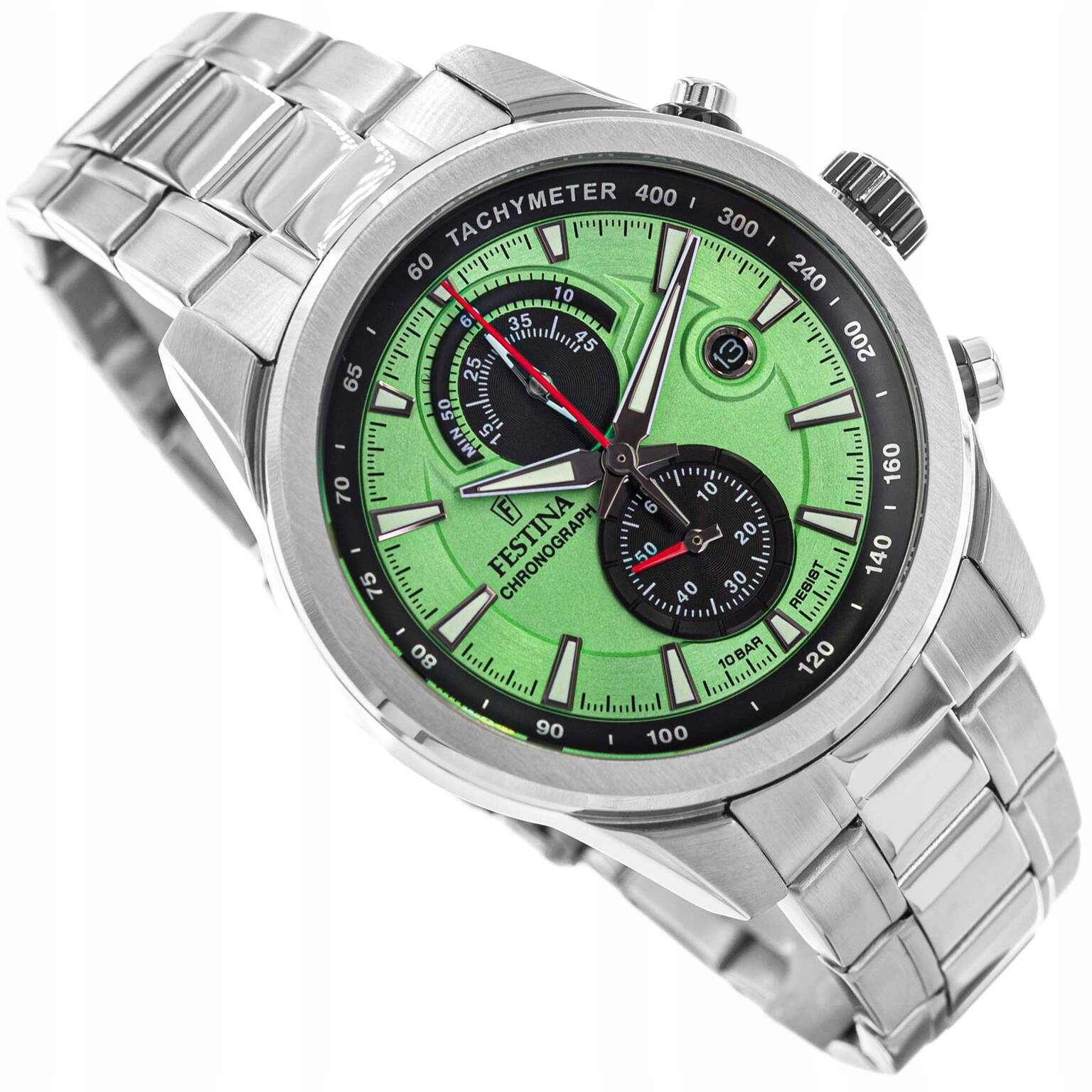 Pánské Hodinky Festina F20694/3 Timeless Chronograph Stříbrné Na Náramku