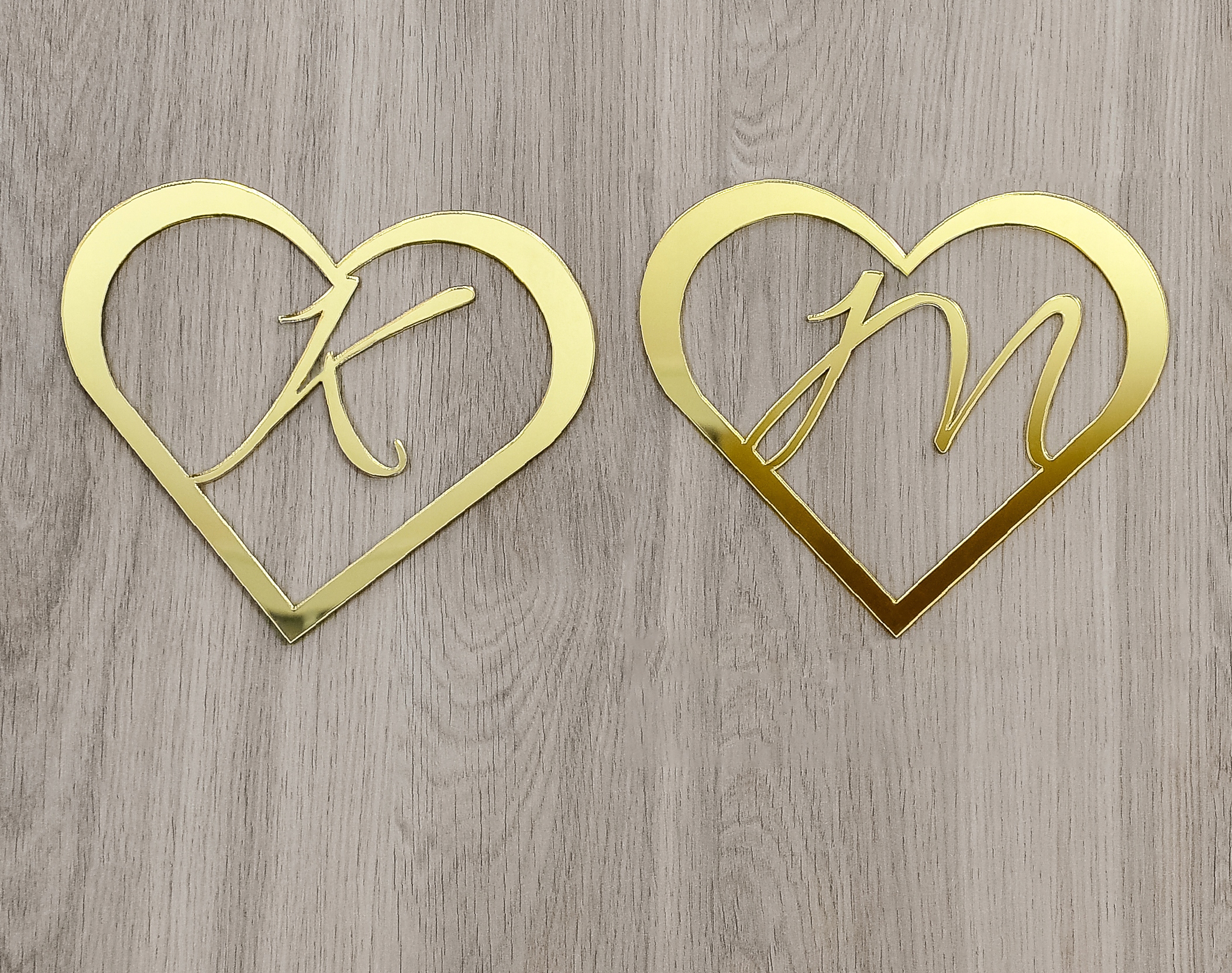 Koło obręcz złota 2-szt napis Inicjały 60cm IIAZ3 Marka Dekor Laser