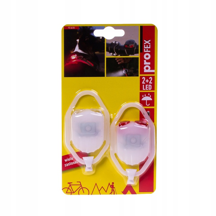 LAMPKA ROWEROWA SILIKONOWE ŻABKI LED 2 SZT BIAŁE Marka Name
